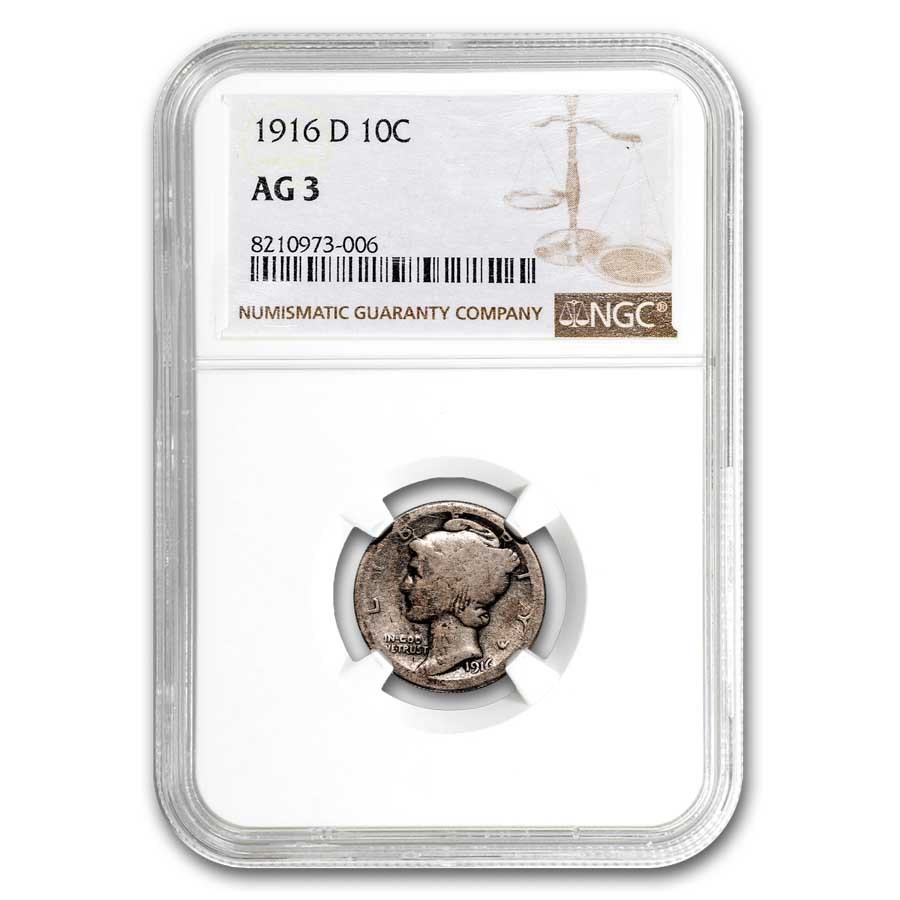 1916-D Mercury Dime AG-3 NGC